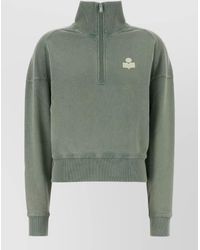 Isabel Marant - Cotton Blend Ross High Collar Sweatshirt - Lyst