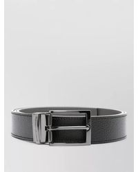Emporio Armani - Leather Belt Adjustable Length Textured Design - Lyst