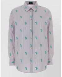 Etro - Striped Poplin Shirt Paisley Long Sleeves - Lyst