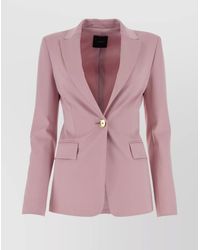 Pinko - Tailored Jacket With Structured Shoulders And Flap Pockets - Lyst