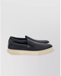 Ferragamo - Slip On Leather Sneakers With Contrast Sole - Lyst