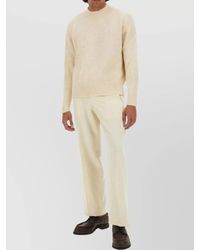 Lardini - Wool Textured Knit Sweater With Long Sleeves - Lyst