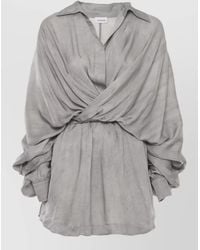 ANDAMANE - Knee Length Viscose Dress Draped Design - Lyst
