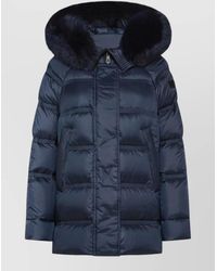 Peuterey - Hooded Jacket Fur Trim Long Quilted Pockets - Lyst