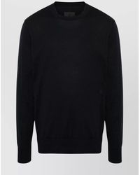 Givenchy - Cotton-Silk Blend Crewneck Sweater With Embroidered Logo - Lyst