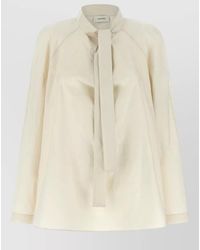Lemaire - Ascot Tie Neck Blouse Raglan Sleeves - Lyst