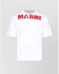 Marni - Cotton Regular-Fit Logo-Print T-Shirt - Lyst
