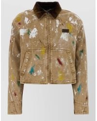 Moschino - Cotton Jacket Paint Splatter Design Pockets Collar - Lyst