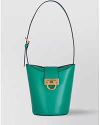 Ferragamo - Trifolio Leather Bucket Bag - Lyst