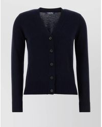 Max Mara - Wool V-Neck Cardigan With Elbow Patches - Lyst