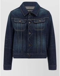 Tom Ford - Japanese Denim Jacket Long Sleeves Collar - Lyst