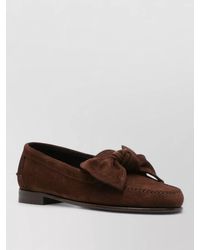 Hereu - Corbati Suede Leather Loafers Bow Detail - Lyst