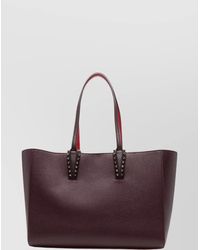 Christian Louboutin - Textured Tote Bag Studded Handles - Lyst