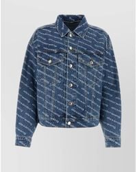 Alexander Wang - Oversize Printed Pattern Denim Jacket - Lyst