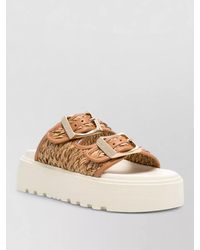 Casadei - Platform Sandals Open Toe Woven Design - Lyst