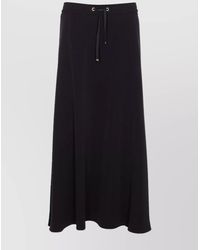 Herno - Drawstring Midi Skirt Flared Silhouette - Lyst