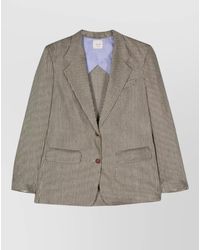 Alysi - Tailored Stripe Jacket Single Breasted Design - Lyst