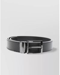 Emporio Armani - Adjustable Leather Belt Grained Texture - Lyst
