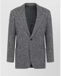 Celine - Herringbone Wool Single-Breasted Blazer - Lyst