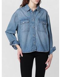 Anine Bing - Long Sleeve Collared Shirt Chest Pockets - Lyst