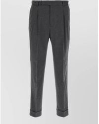 PT Torino - Tailored Cotton Blend Pants Pleats Cuffs Pockets - Lyst