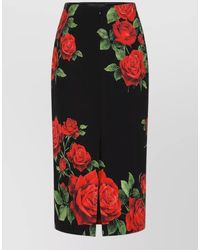 Dolce & Gabbana - Silk High-Rise Midi Pencil Skirt - Lyst