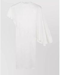 Stella McCartney - Crepe-Effect Asymmetric Ruched Midi Dress - Lyst