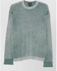 Emporio Armani - Wool Knit Sweater Crew Neck Long Sleeves - Lyst