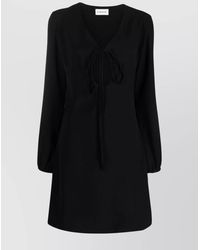 P.A.R.O.S.H. - V-Neck Keyhole Mini Dress - Lyst