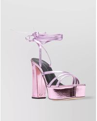 Giuseppe Zanotti - Metallic Leather Heel Sandals - Lyst
