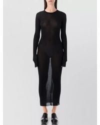 Rick Owens - Ribbed Long Sleeves Dress - Lyst