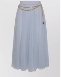 Elisabetta Franchi - Midi Skirt With Chain And Pleats - Lyst