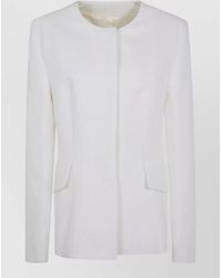 TOTEME - Jacquard Cotton Jacket Structured Long Sleeves - Lyst