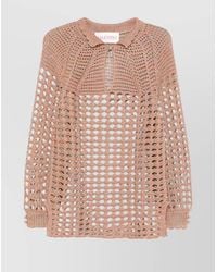 Valentino Garavani - Open-Knit High-Neck Jumper - Lyst