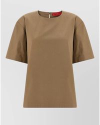 Thelatest - Dean Round Neck Short Sleeve Top - Lyst