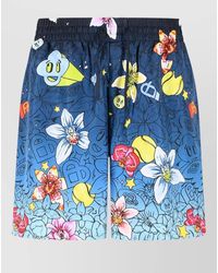 CASABLANCA - Collage D'Icones' Silk Shorts - Lyst