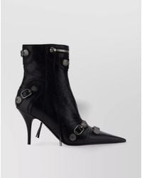 Balenciaga - Leather Pointed-Toe Ankle Boots - Lyst
