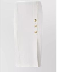 Pinko - High Waist Knee-Length Skirt Side Slit - Lyst