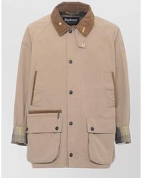 Barbour - Cotton Blend Short Jacket Corduroy Collar - Lyst