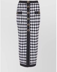 Balmain - Buttoned Midi Skirt - Lyst