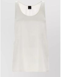 Pinko - Sleeveless Scoop Neck Lightweight Side Slits Top - Lyst
