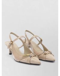 Pinko - Kitten Heel Slingback Strappy Pointed Pumps - Lyst