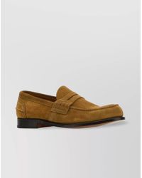 Church's - Suede Loafers With Round Toe And Penny Strap - Lyst