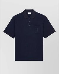 Saint Laurent - Cotton Piqué Oversized Short-Sleeve Polo Shirt - Lyst