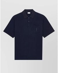 Saint Laurent - Cotton Piqué Oversized Short-Sleeve Polo Shirt - Lyst