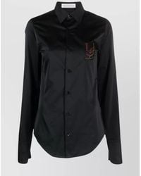 Ludovic de Saint Sernin - Rhinestone Logo Satin Shirt - Lyst