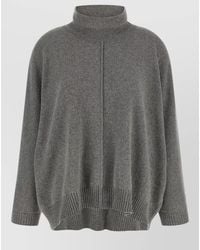 Alberta Ferretti - High Neck Sweater Relaxed Fit Design - Lyst