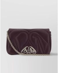 McQueen - The Seal Small Leather Crossbody Bag - Lyst