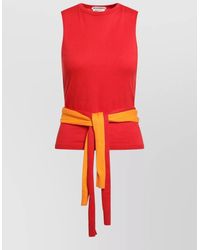 JW Anderson - Sleeveless Top Round Neck Contrasting Tie - Lyst