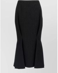 Prada - Stuoia Old Wool Midi High Waist Skirt - Lyst